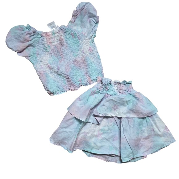 Disney Other - Disney Little Mermaid Colleen Atwood Pastel Smocked Top‎ and Skirt Set Kids 4T